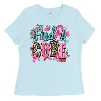 Baby Blue find a cure Ladies Tee - NancyCooperArtShop