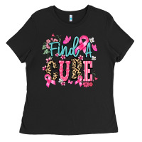Black find a cure Ladies Tee - NancyCooperArtShop