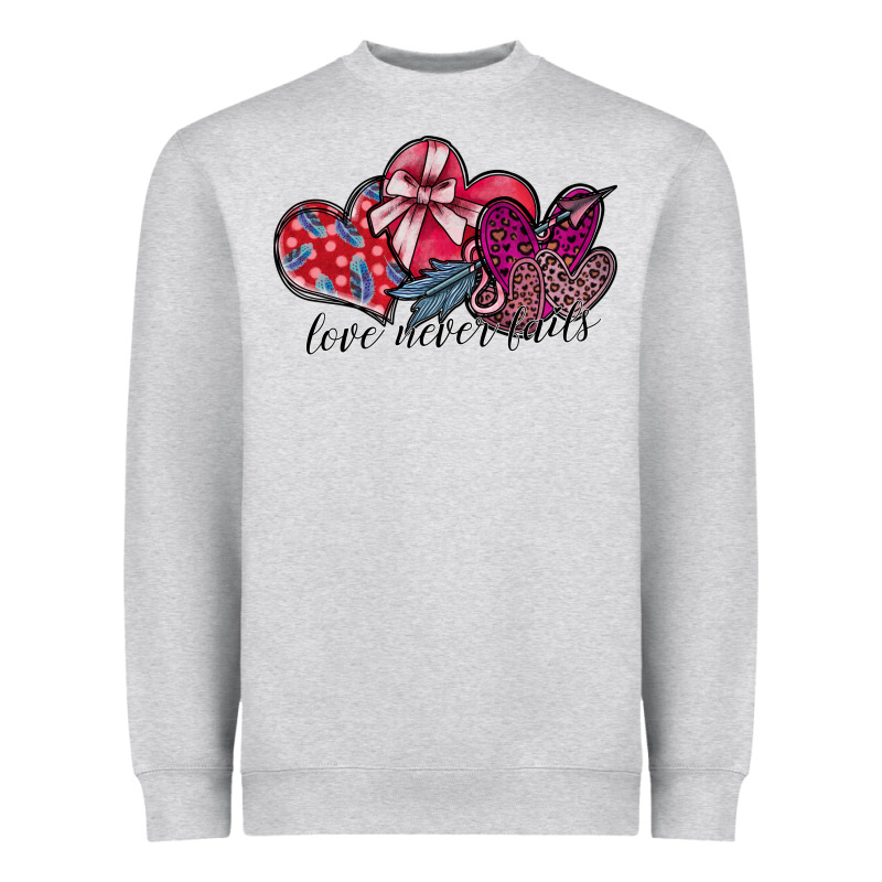 Love Never Fails Heavyweight Sweatshirt by SublimationCraftShop | Teevron