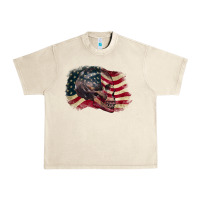 Sandshell skull with american flag 4th of july Urban Heavy Tee - CowGirlArtShop