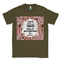 Army Green i can do all things with leopard and glitter Classic Tee - TumblerDesignByShophia