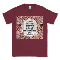 Burgundy i can do all things with leopard and glitter Classic Tee - TumblerDesignByShophia