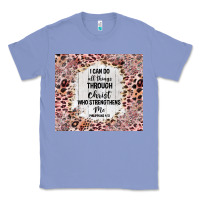 Colony Blue i can do all things with leopard and glitter Classic Tee - TumblerDesignByShophia