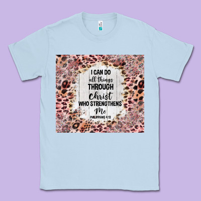 I Can Do All Things With Leopard And Glitter Classic Tee Designed By Tumblerdesignbyshophia