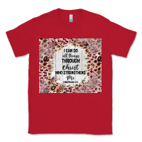 Red i can do all things with leopard and glitter Classic Tee - TumblerDesignByShophia