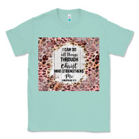 Seafoam i can do all things with leopard and glitter Classic Tee - TumblerDesignByShophia