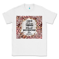 White i can do all things with leopard and glitter Classic Tee - TumblerDesignByShophia