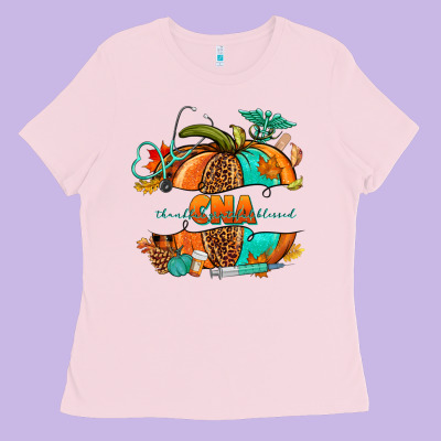 Cna Pumpkin Nurse Ladies Tee Designed By Nancycooperartshop