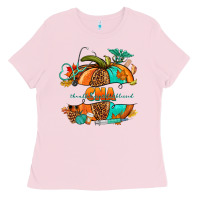 Bubblegum Pink cna pumpkin nurse Ladies Tee - NancyCooperArtShop