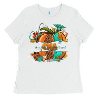 White cna pumpkin nurse Ladies Tee - NancyCooperArtShop