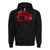 Black double decker bus Zipper Hoodie - Artiststas