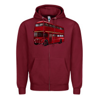Burgundy double decker bus Zipper Hoodie - Artiststas