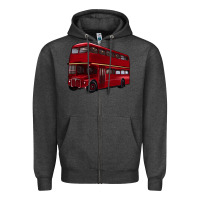 Charcoal Heather double decker bus Zipper Hoodie - Artiststas