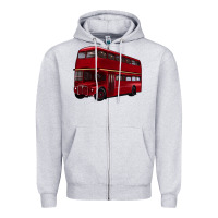 Heather Grey double decker bus Zipper Hoodie - Artiststas
