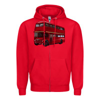 Red double decker bus Zipper Hoodie - Artiststas