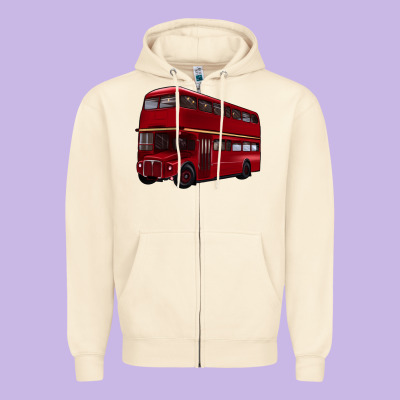 Double Decker Bus Zipper Hoodie Designed By Artiststas