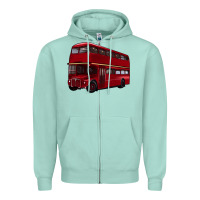 Seafoam double decker bus Zipper Hoodie - Artiststas