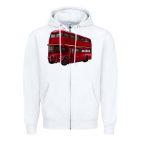 White double decker bus Zipper Hoodie - Artiststas