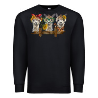 Black 3 alpacas Premium Sweatshirt - BarkalooDesign