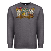 Charcoal Heather 3 alpacas Premium Sweatshirt - BarkalooDesign