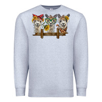 Heather Grey 3 alpacas Premium Sweatshirt - BarkalooDesign