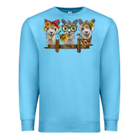 Ocean Blue 3 alpacas Premium Sweatshirt - BarkalooDesign