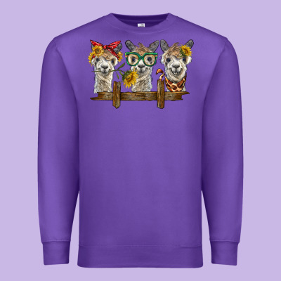 3 Alpacas Premium Sweatshirt Designed By Barkaloodesign