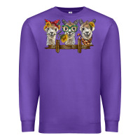 Purple 3 alpacas Premium Sweatshirt - BarkalooDesign