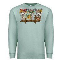 Seafoam 3 alpacas Premium Sweatshirt - BarkalooDesign