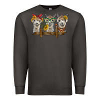 Smoke 3 alpacas Premium Sweatshirt - BarkalooDesign