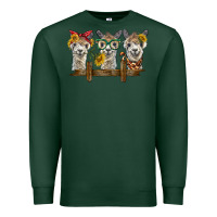 Sports Green 3 alpacas Premium Sweatshirt - BarkalooDesign
