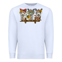 White 3 alpacas Premium Sweatshirt - BarkalooDesign