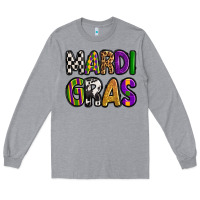 Heather Grey mardi gras copy Long Sleeve Tee - OliviaCreatesArt