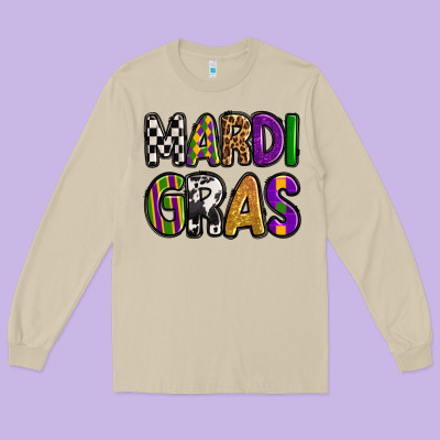 Mardi Gras Copy Long Sleeve Tee Designed By Oliviacreatesart