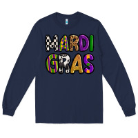 Navy mardi gras copy Long Sleeve Tee - OliviaCreatesArt