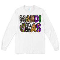 White mardi gras copy Long Sleeve Tee - OliviaCreatesArt