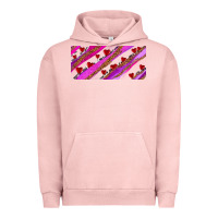Pigment Salmon leopar and cowhide with heart candies Urban Hoodie - AdoDesignShop