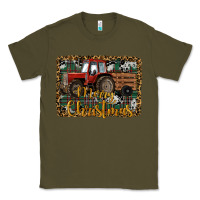 Army Green Merry Christmas Farm Tractor Classic Tee - RanaPortraitStore