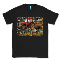 Black Merry Christmas Farm Tractor Classic Tee - RanaPortraitStore