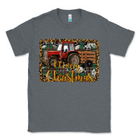 Charcoal Heather Merry Christmas Farm Tractor Classic Tee - RanaPortraitStore