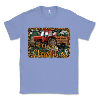 Colony Blue Merry Christmas Farm Tractor Classic Tee - RanaPortraitStore