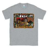 Heather Grey Merry Christmas Farm Tractor Classic Tee - RanaPortraitStore