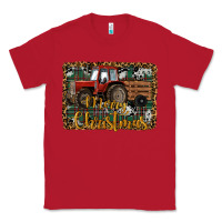 Red Merry Christmas Farm Tractor Classic Tee - RanaPortraitStore