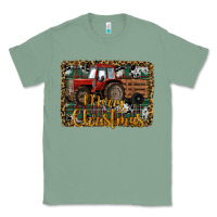 Sage Merry Christmas Farm Tractor Classic Tee - RanaPortraitStore