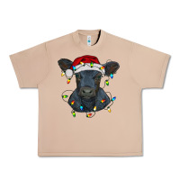 Christmas Baby Black Angus Calf With Lights Urban Heavy Tee | Teevron
