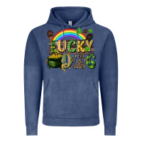 Vintage Denim Lucky dog St. Patrick's Day Vintage Hoodie - CowGirlArtShop