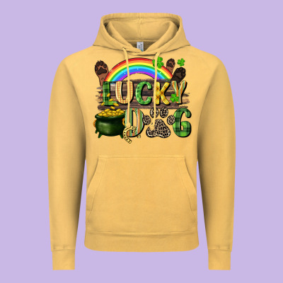 Lucky Dog St. Patrick's Day Vintage Hoodie Designed By Cowgirlartshop