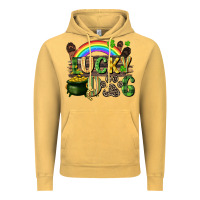 Vintage Mustard Lucky dog St. Patrick's Day Vintage Hoodie - CowGirlArtShop