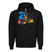 Black forklift birthday two Zipper Hoodie - Artiststas