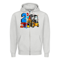Dove Grey forklift birthday two Zipper Hoodie - Artiststas
